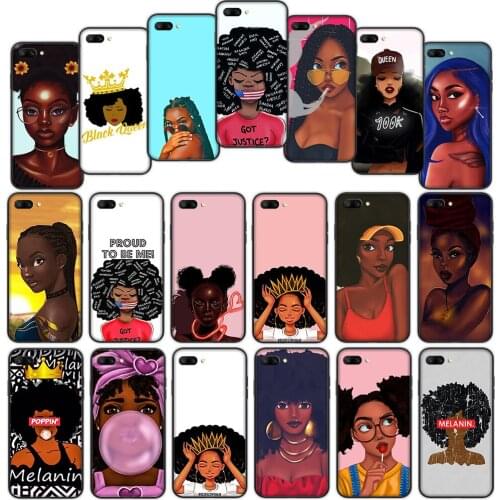 Queen Afro Melanin Poppin Soft Cover Case for Huawei Honor 8X 8A 9X 9A 10 Lite 20 Pro 20S X10 Max