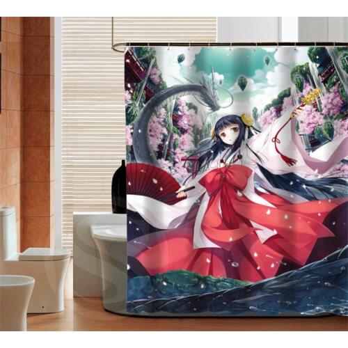 New Classical Japanese Anime Bath Curtains custom Shower Curtain Bathroom Best Decor fabric Bath screens