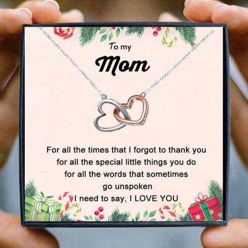 Necklaces For Mom Gift heart pendant Necklace Crystal Mom Necklace Women Infinity Mothers' Day Gifts Rose Gold Jewelry