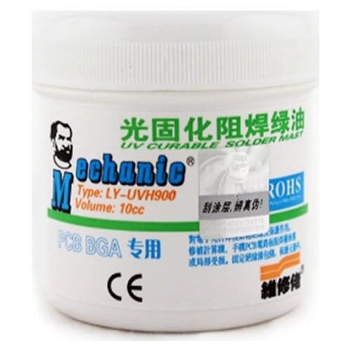 Mechanic 100g Green UV Curable Solder Mask BGA PCB Paint Prevent Corrosive Arcing Welding Fluxes Oil UV Photosensitive Ink