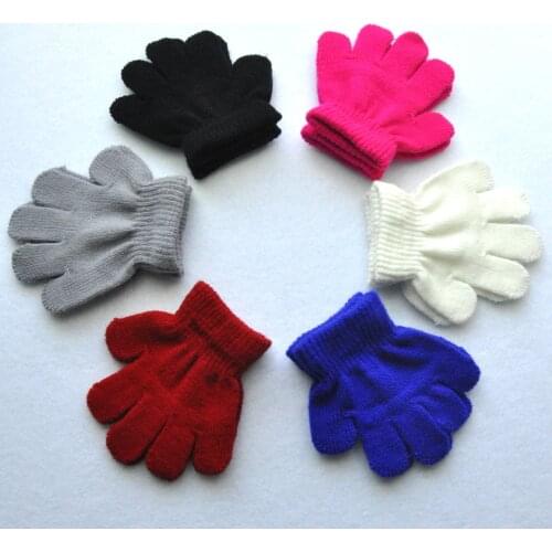 1-3years Children Winter Warm Gloves Baby Girls Baby Boys Toddler Knitted Acrylic Gloves KF198