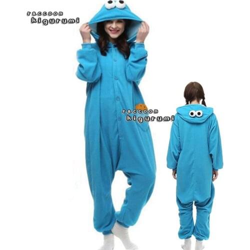 Animal Pajamas Female Cartoon Sesame Onesies for Adults Birthday Pajamas One-piece Cosplay Costume Raccoon Kigurumi Kids