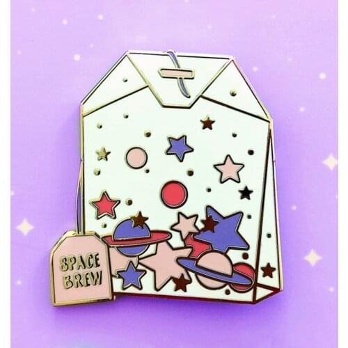 Space Brew Planet Galaxy Enamel Brooch Pin Backpack Hat Bag Collar Lapel Pins Badges Women Mens Fashion Jewelry Accessories