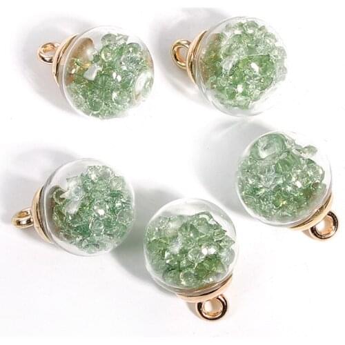 Transparent Glass Globe Charms Bubble Bottle Charms 22*16mm Colorful For DIY Jewelry Earring Making Finding Accessories, 2 PCs