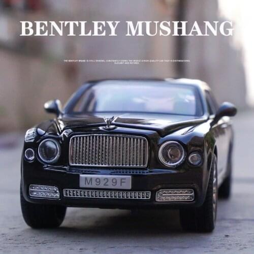 RCtown 1:24 High Simitation Car for Bentley Mulsanne Extended Edition Alloy Metal Vehicle Model Toys With Sound Light Open Doors