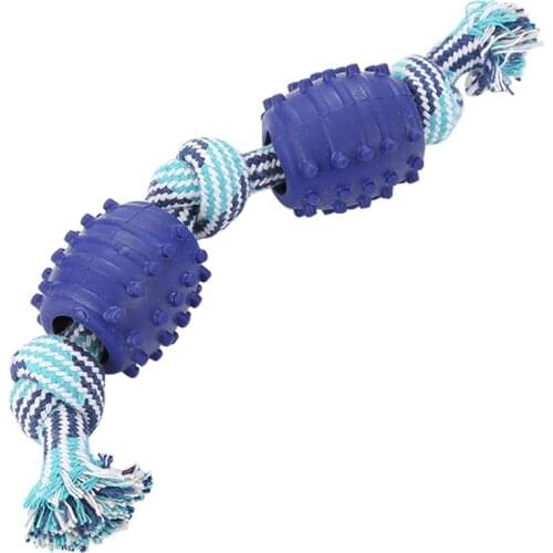 Dog Chew Rope Toy Funny Interactive Bite Resistant Puppy Rope Toy Dog Teething Toy Plush Squeaky Training Toy Pet Supplies