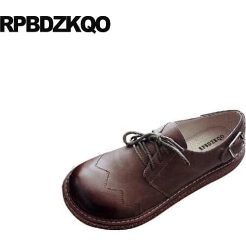 Metal wide fit shoes ladies vintage women china chinese grey spring autumn flats lace up gray retro rubber sole casual round toe