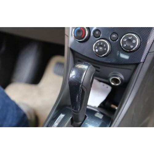 Carbon Fiber Black Car Gear Shift Knob Cover Sticker For Chevrolet Trax 2014 2015 2016 2017 ABS Car Bezel Accessories