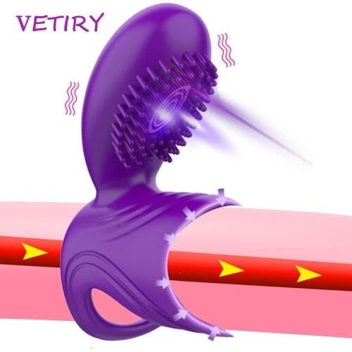 Vibrating Penis Ring Vibrator Delayed Ejaculation Ring USB Charging Clitoris Stimulate Adult Couples Sex Toys Cock Ring For Men