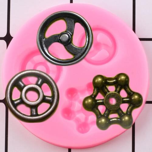 Vintage Faucet Handles Gear Silicone Molds Fondant Cake Decorating Tools DIY Craft Jewelry Resin Candy Clay Chocolate Moulds