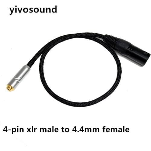 Yivosound hi-end hifi 8 Cores Silver Plated 4-pin xlr male to 4.4mm female audio adapter for headphone Cable Audio extension