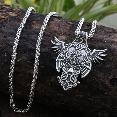 1pcs viking raven men pendant celt odin pendat norse Vegvisir necklace Norway Valknut pagan amulet pendant