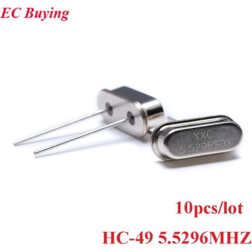 10pcs HC-49S Passive Crystal Oscillator Ceramic Quartz Resonator DIP 5.5296MHZ Electronic Kit HC 49 HC-49