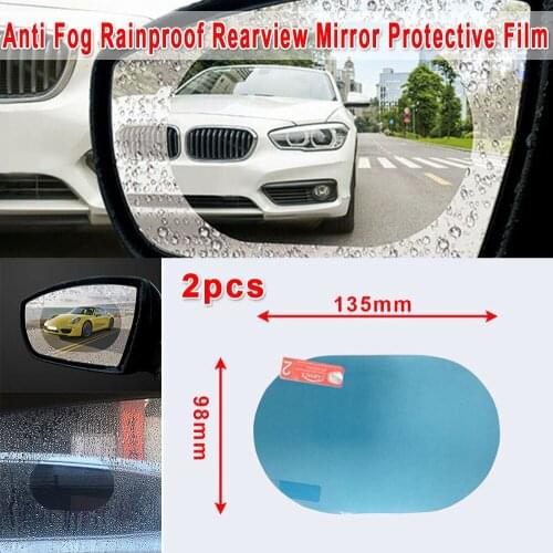 2Pcs PET Nano Coating Car Rear Mirror Protective Film Anti Fog Window Clear Rainproof Rear View Mirror Protective Soft
