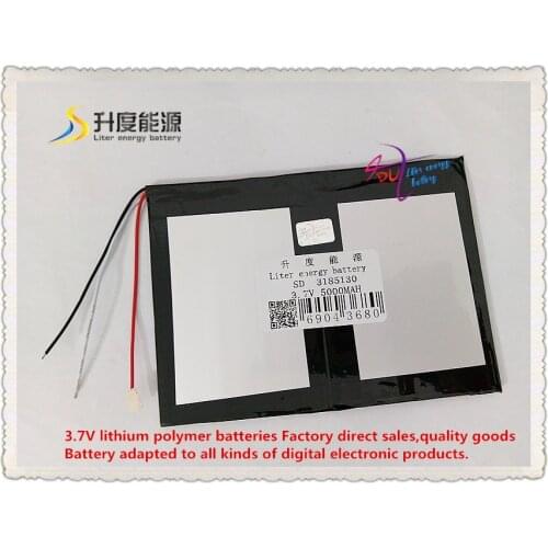 3.7V 5000mAH 3185130 (polymer lithium ion battery ) Li-ion battery for tablet pc POWER BANK GPS e-book speaker
