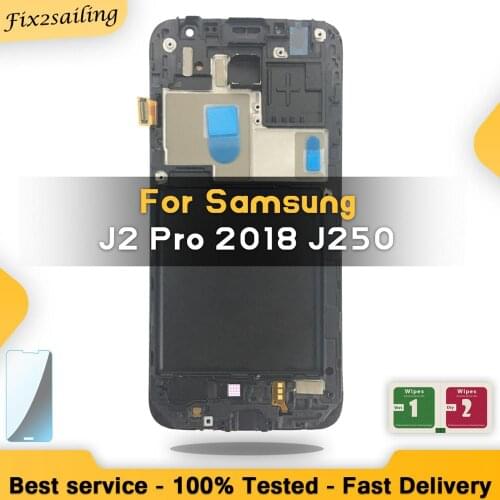 5" TFT LCD For Samsung Galaxy J2 Pro 2018 J250 J250F SM-J250F/DS Touch Screen Digitizer Assembly Home Button With Frame