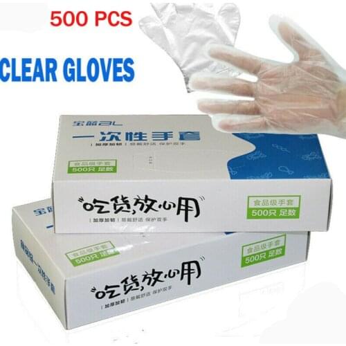 500PCS/Box Food Plastic Gloves Disposable Gloves for Restaurant Kitchen BBQ Eco-friendly Food Gloves Fruit Vegetable Gloves