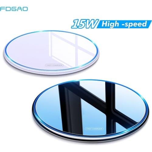 FDGAO Qi Wireless Charger For Airpods Pro iPhone 12 11 XR XS X QC 3.0 15W Fast Charging Pad For Samsung S21 S20 Galaxy Note 20