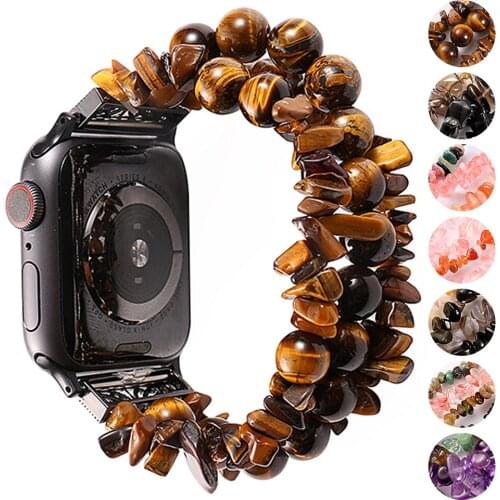 Bracelet for Apple Watch Bands 42mm 44mm Women Handmade Natural Stone Strap Replacement for iWatch Series 5 4 3 2 1 38mm 40mm