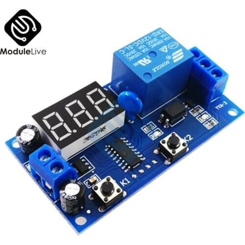 DC 12V Digital Display Delay Relay Delay Time Multi-function Module Infinite Loop Countdown Switch Control Module Timer Module