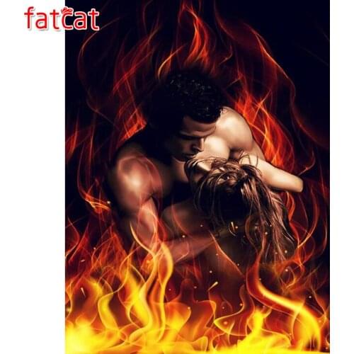 FATCAT Lovers of Fire 5d diy diamond painting full square round drill diamond embroidery sale wall decoration AE3068