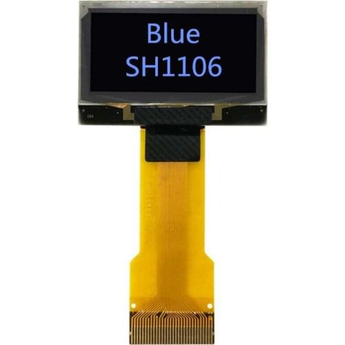 IPS 1.3 inch Blue OLED display screen SH1106 controller 30 pin plug in type FPC connector 12864 high light SPI I2C IIC Parallel