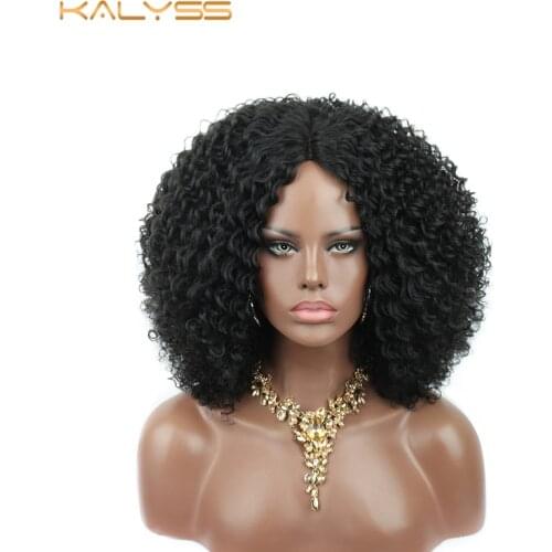 Kaylss 8 Inches Short Wigs Afro Kinky Curly Wig Synthetic Lace Front Wigs for Black Women Middle Part Short Lace Frontal Wigs