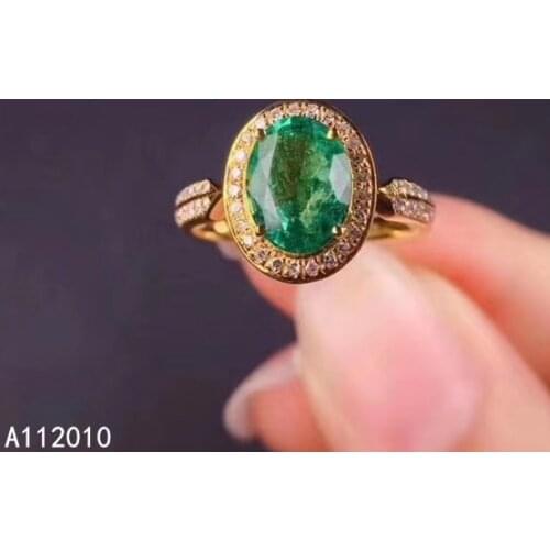 KJJEAXCMY fine jewelry 925 sterling silver inlaid natural gemstone Emerald classic Womans new ring Support test hot selling