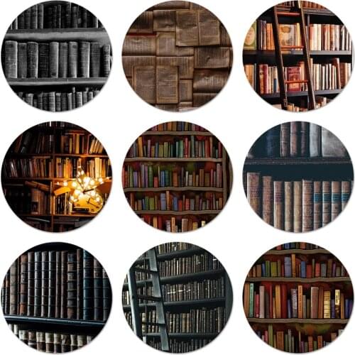 Book Library book shelf Colorful Badge Brooch Pin Accessories For Clothes Backpack Decoration gift 58mm