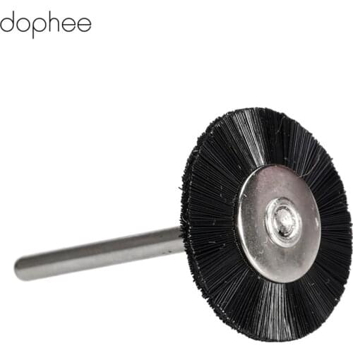 Dophee 25PCS Dremel Accessories Flat Nylon Bristle Wheels Brush Buffing Polishing Brush Wheel for Dremel Rotary Tools 3MM Shank