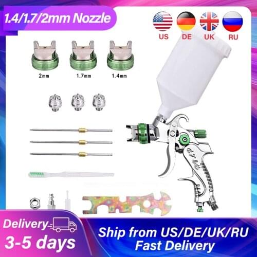 HVLP Paint Spray Gun 1.4/1.7/2mm Nozzle Airbrush Spray Gun 600ml Bottle Cup Cars DIY Painting Tool Household