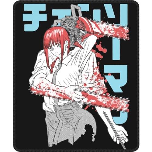 Chainsaw Man Warrior Cute Mouse Pad Denji Devil Makima Anime with Locking Edge Desk Mat Pads Rubber Computer Keyboard Desk Pad