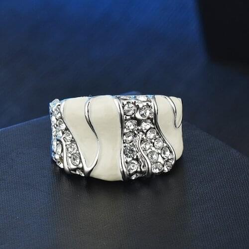 Fashion Vintage/Retro Popular Rhinestones Statement Ring White Women Jewelry