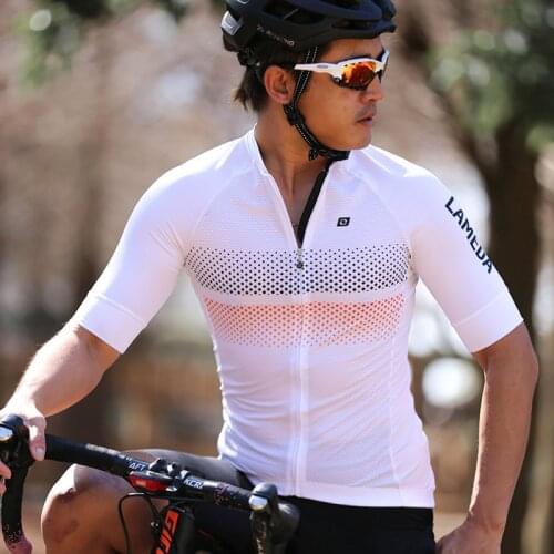 LAMEDA Men Cycling Jersey 2021 Short Sleeve MTB Road Bike Jersey Reflective Breathable Mountain Bicycle Jersey Maillot Ciclismo