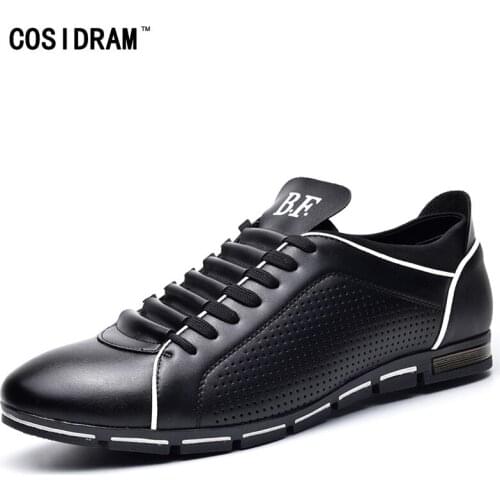 COSIDRAM Lace up Men Casual Shoes New 2018 Spring Summer Breathable Fashion Shoes for Male Hollow out Sneakers Men Shoes SHB-016