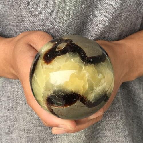 Natural dragon septarian sphere quartz crystal ball rieki healing