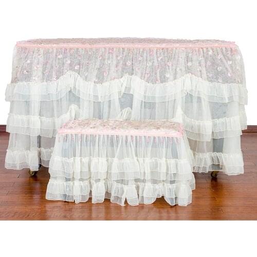 2019 New Arrival A Set Lace Grand Piano Cover With Stool Cover High End Upright Triangle Piano Dust Cover Home Decor