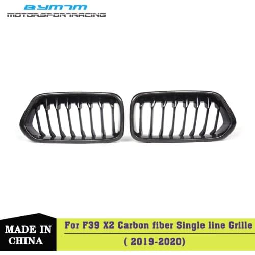 Single line ABS Real Carbon fiber Grille Bumper Car decoration Car accessories For BMW F39 X2