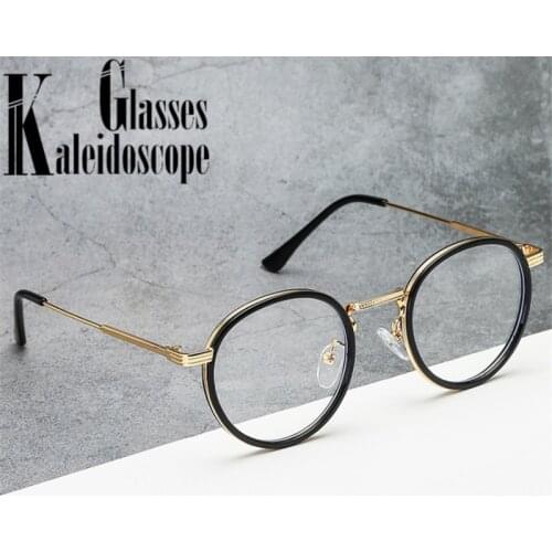 Retro Round Glasses Frame Women Eyeglasses Computer Myopia Optical Anti-blue light Spectacle Frame Female