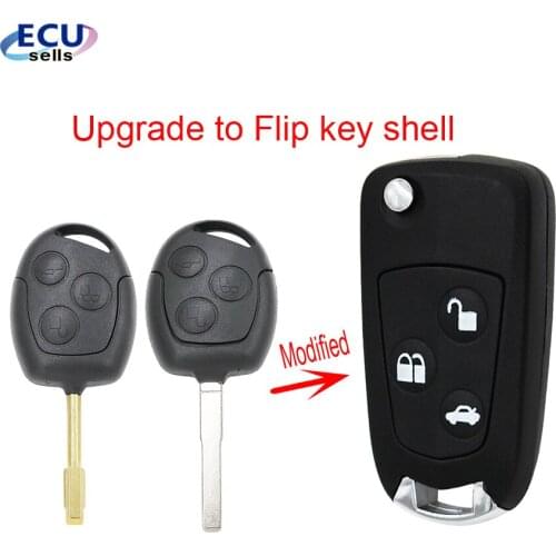 3 Buttons Modified Flip Folding Remote Key Flip Fob Shell For FORD FOCUS MONDEO Fiesta Replacement Smart Key Shell