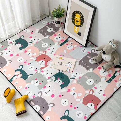 Modern and comfortable cartoon animal childrens room floor mat carpet bedroom living room can be full of childrens play mat ar
