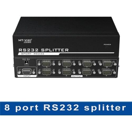 RS232 splitter 8 port Divider DB9 Serial RS232 Data Transfer Protocol COM with Power Adapter RS-232 female to male Converter