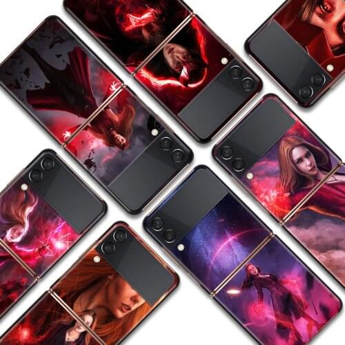 Scarlet Witch Marvel Shockproof Cover for Samsung Galaxy Z Flip Flip3 5G Black Phone Case Shell Hard Fundas Coque Capa