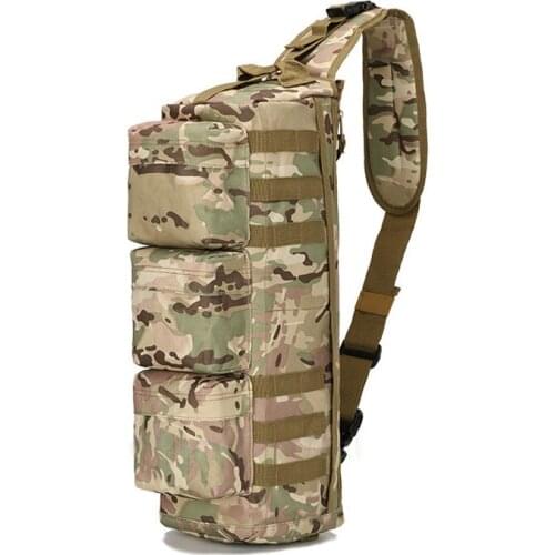 Military Tactical Molle Camo Single Shoulder Bag Assault Sling Bag Sports Hiking Camping Backpack Trekking Messenger Pack