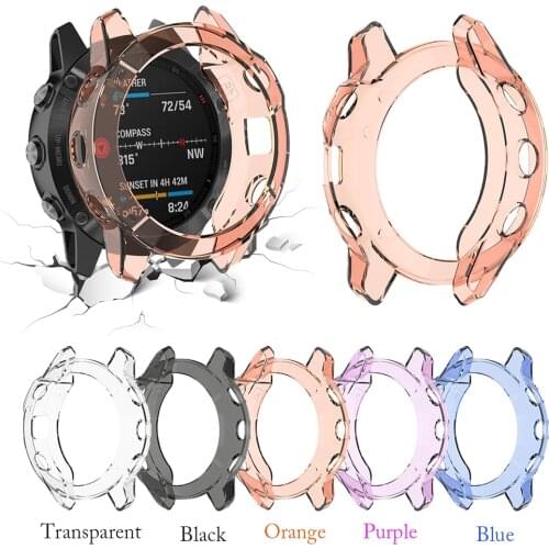 TPU Protective Case For Garmin Fenix 6 6X Smart Watch Shockproof Anti-scratch Watch Frame Cover Shell Smartwatch Accessories