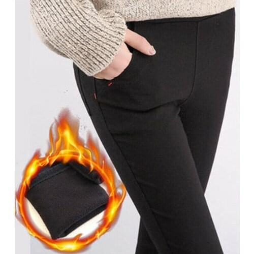 Womens Warm Fleece Lined Pant Leggings Thermals High Waist Stretch Trousers Winter -OPK