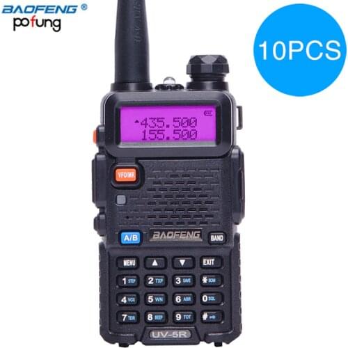 10PCS Baofeng UV-5R Walkie Talkie bf uv5r cb radio handheld long range Comunicador Transmitter Transceiver Two Way Radio+headset