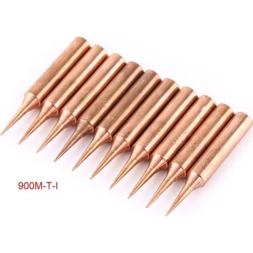 10Pcs pure copper Iron tip 900M-T Low Temperature Soldering Iron Solder Tips for hakko soldering rework station soldering iron