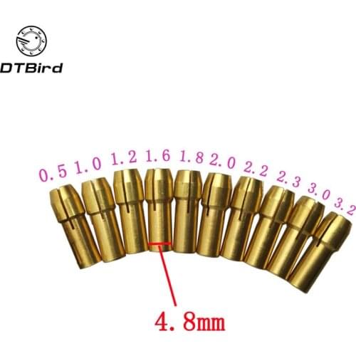 10pcs Dremel Mini Mrill Chucks Drill Chuck Adapter Micro Collet Chuck For Dremel Rotary Tool DT6