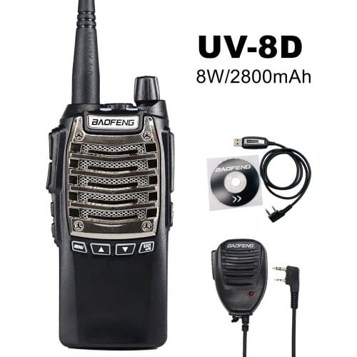 100% Baofeng Two-Way Radio UV-8D Walkie Talkie 10km UV8D High Power 8W FM Transceiver Portable CB Radio Transmitter Outdoor Use